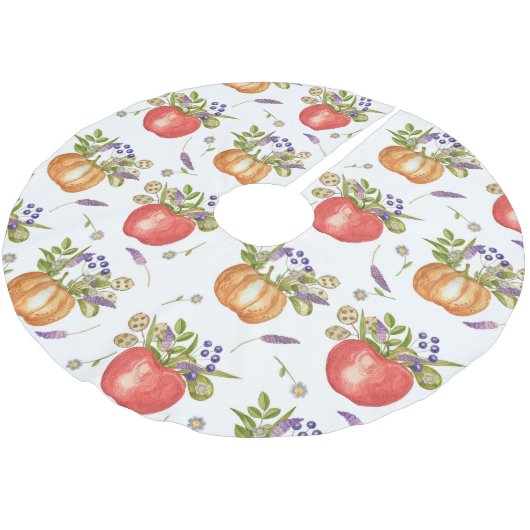 Jupon De Sapin En Polyester Brossé Aquarelle d'automne, Composition transparente. (Angle)