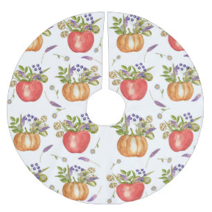 Jupon De Sapin En Polyester Brossé Aquarelle d'automne, Composition transparente.