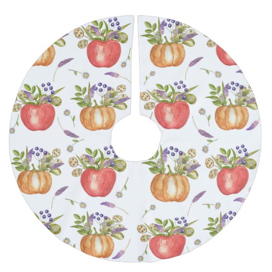 Jupon De Sapin En Polyester Brossé Aquarelle d'automne, Composition transparente. (Devant)