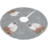 Jupon De Sapin En Polyester Brossé Aquarelle de chats siamois (Angle)