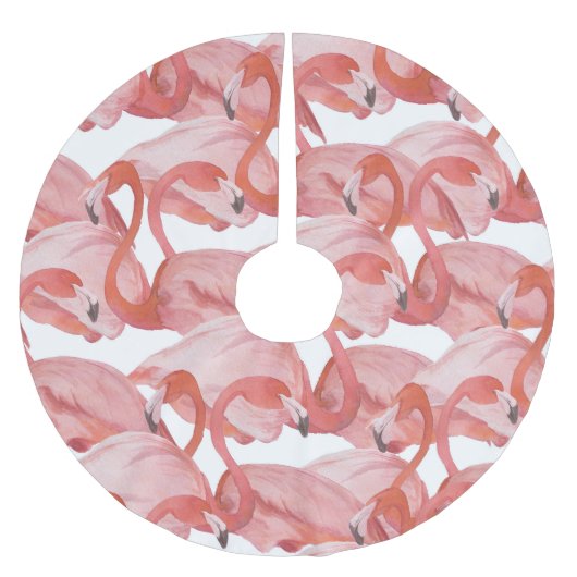 Jupon De Sapin En Polyester Brossé Aquarelle de Flamant rose : Motif transparent (Devant)