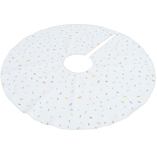 Jupon De Sapin En Polyester Brossé Aquarelle douce Motif Confetti (Angle)