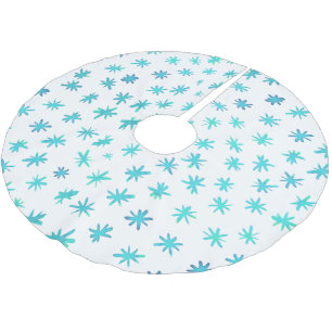 Jupon De Sapin En Polyester Brossé Aquarelle étoile - turquoise