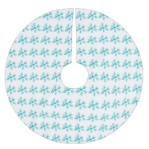 Jupon De Sapin En Polyester Brossé Aquarelle Flèche de neige bleu hiver