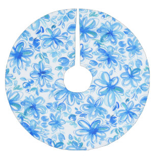 Jupon De Sapin En Polyester Brossé Aquarelle Floral Chintz Motif mignon