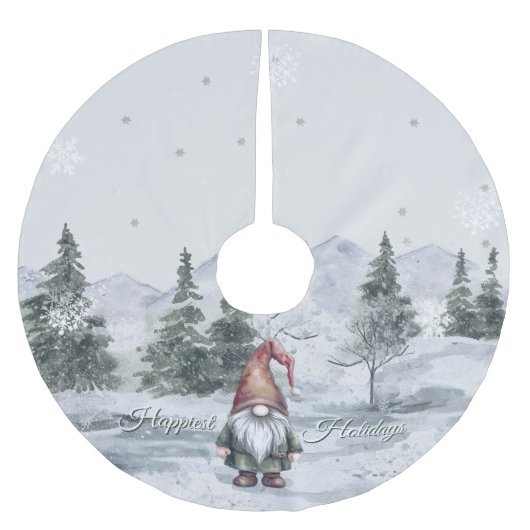 Jupon De Sapin En Polyester Brossé Aquarelle Gnome (Devant)