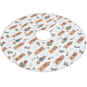 Jupon De Sapin En Polyester Brossé Aquarelle Golden Retriever Chiens de Noël (Angle)