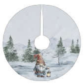 Jupon De Sapin En Polyester Brossé Aquarelle hiver Gnome de Noël (Devant)
