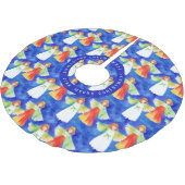 Jupon De Sapin En Polyester Brossé Aquarelle Jolie couleur Anges de Noël (Angle)