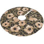 Jupon De Sapin En Polyester Brossé Aquarelle léopard floral : Motif sans fin (Angle)