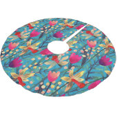 Jupon De Sapin En Polyester Brossé Aquarelle Lumineuse : Design Floral Sans Maille. (Angle)