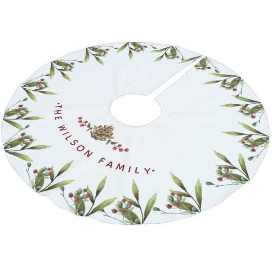 Jupon De Sapin En Polyester Brossé Aquarelle Noël Cherche vacances (Angle)