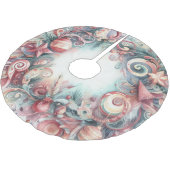 Jupon De Sapin En Polyester Brossé Aquarelle Noël Design (Angle)