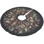 Jupon De Sapin En Polyester Brossé Aquarelle Noir Russe Motifs de Noël (Angle)
