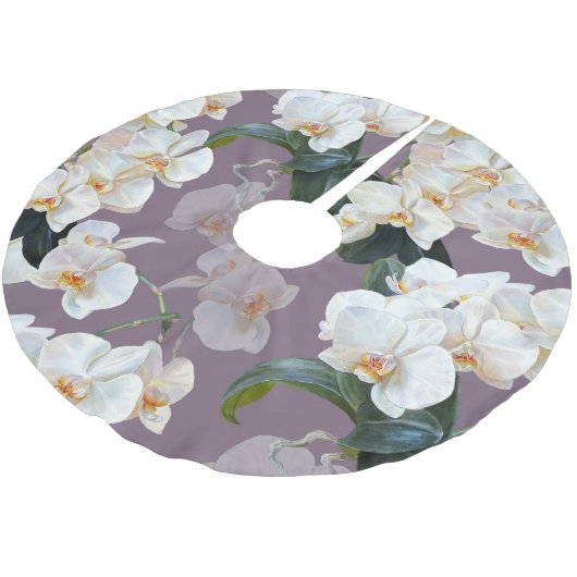 Jupon De Sapin En Polyester Brossé Aquarelle orchidée lavande foncée. (Angle)