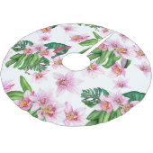 Jupon De Sapin En Polyester Brossé Aquarelle Orchidées Design 30 (Angle)