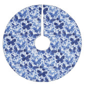 Jupon De Sapin En Polyester Brossé Aquarelle papillon bleu (Devant)