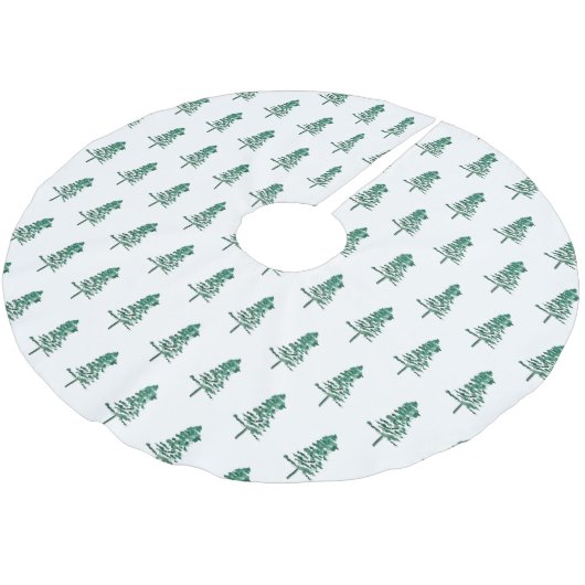 Jupon De Sapin En Polyester Brossé Aquarelle Pine Tree Noël (Angle)