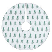 Jupon De Sapin En Polyester Brossé Aquarelle Pine Tree Noël (Devant)