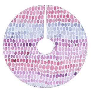 Jupon De Sapin En Polyester Brossé Aquarelle rayée : Polka gris rose