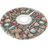 Jupon De Sapin En Polyester Brossé Aquarelle Russe Pays Noël (Angle)