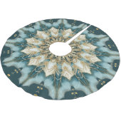Jupon De Sapin En Polyester Brossé Aquarelle Turquoise Noël Arbre de Noël Jupe (Angle)
