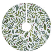 Jupon De Sapin En Polyester Brossé Aquarelle verte branches saisonnières et baies (Devant)