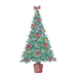 Jupon De Sapin En Polyester Brossé Arbre de Noël avec décorations arcs rouges cloches