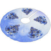 Jupon De Sapin En Polyester Brossé arbre de Noël bleu (Angle)