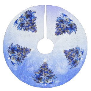 Jupon De Sapin En Polyester Brossé arbre de Noël bleu