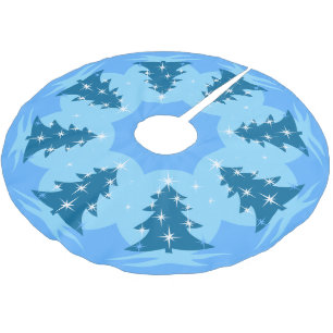 Jupon De Sapin En Polyester Brossé Arbre de Noël bleu Jupe Décor de vacances bleu