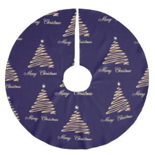 Jupon De Sapin En Polyester Brossé Arbre de Noël Gold
