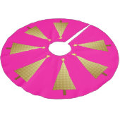 Jupon De Sapin En Polyester Brossé Arbre de Noël moderne en feuille d'or (Angle)