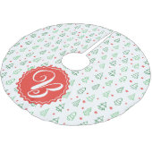 Jupon De Sapin En Polyester Brossé Arbre de Noël rouge et vert (Angle)