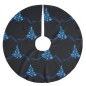 Jupon De Sapin En Polyester Brossé arbre de Noël stylisé SlipperyJoe bleu brillant s (Devant)