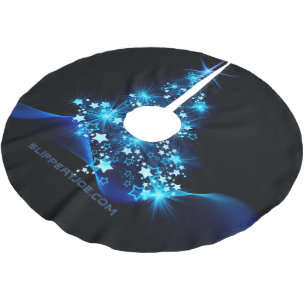 Jupon De Sapin En Polyester Brossé arbre de Noël stylisé SlipperyJoe bleu brillant s