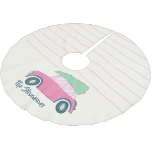 Jupon De Sapin En Polyester Brossé Arbre de Noël Vintage Fantaisiste Voiture Personna