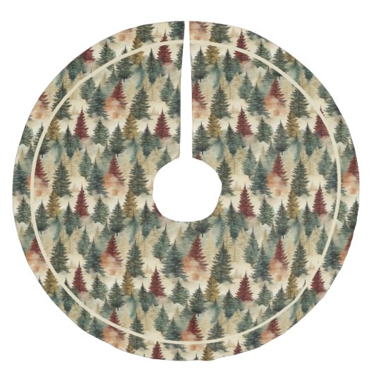 Jupon De Sapin En Polyester Brossé Arbres de Noël (Devant)