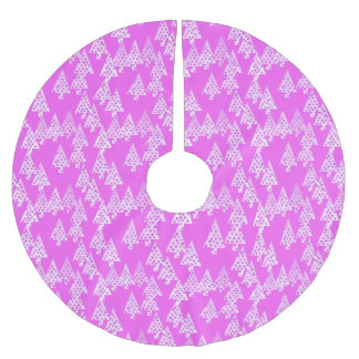 Jupon De Sapin En Polyester Brossé Arbres de Noël à fleurs modernes - orchidée rose