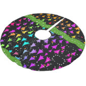 Jupon De Sapin En Polyester Brossé Arbres de Noël arc-en-ciel (Angle)