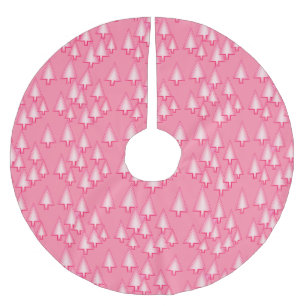 Jupon De Sapin En Polyester Brossé Arbres de Noël métalliques modernes - corail rose