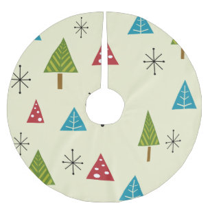 Jupon De Sapin En Polyester Brossé Arbres de Noël modernes du milieu du siècle