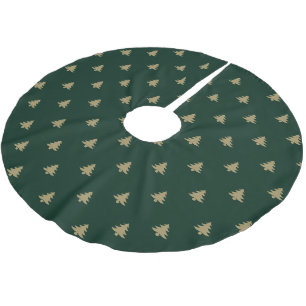 Jupon De Sapin En Polyester Brossé Arbres de Noël or pin foncé vert motif mignon