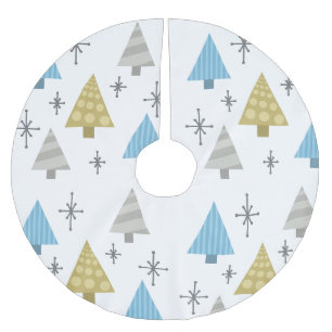 Jupon De Sapin En Polyester Brossé Arbres de Noël rétro des années 50