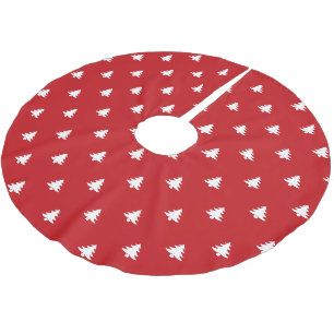 Jupon De Sapin En Polyester Brossé Arbres de Noël rouge blanc motif mignon moderne