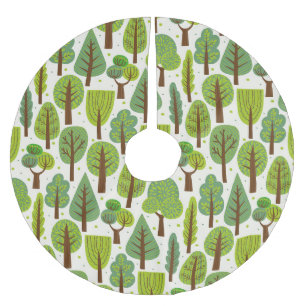 Jupon De Sapin En Polyester Brossé Arbres d'été : Motif vert sans joint