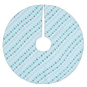 Jupon De Sapin En Polyester Brossé Arbres d'hiver et Snowflakes Motif Bleu (Devant)