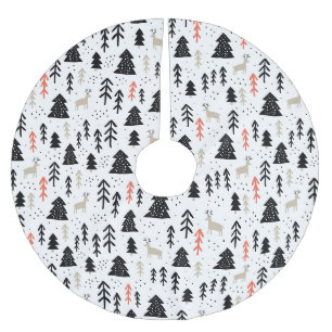 Jupon De Sapin En Polyester Brossé Arbres et cerfs
