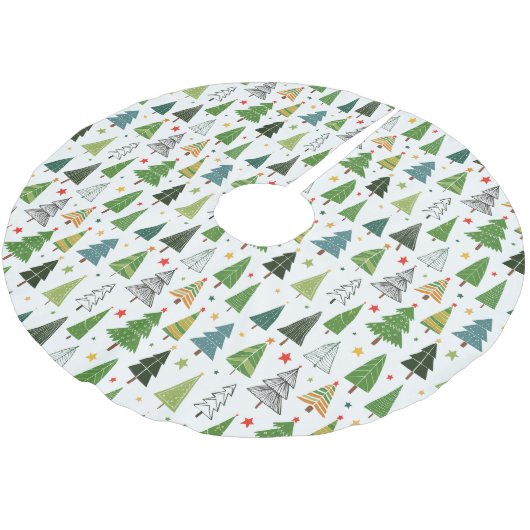 Jupon De Sapin En Polyester Brossé Arbres rétro (Angle)