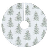 Jupon De Sapin En Polyester Brossé Arbres verts blancs de Noël (Devant)